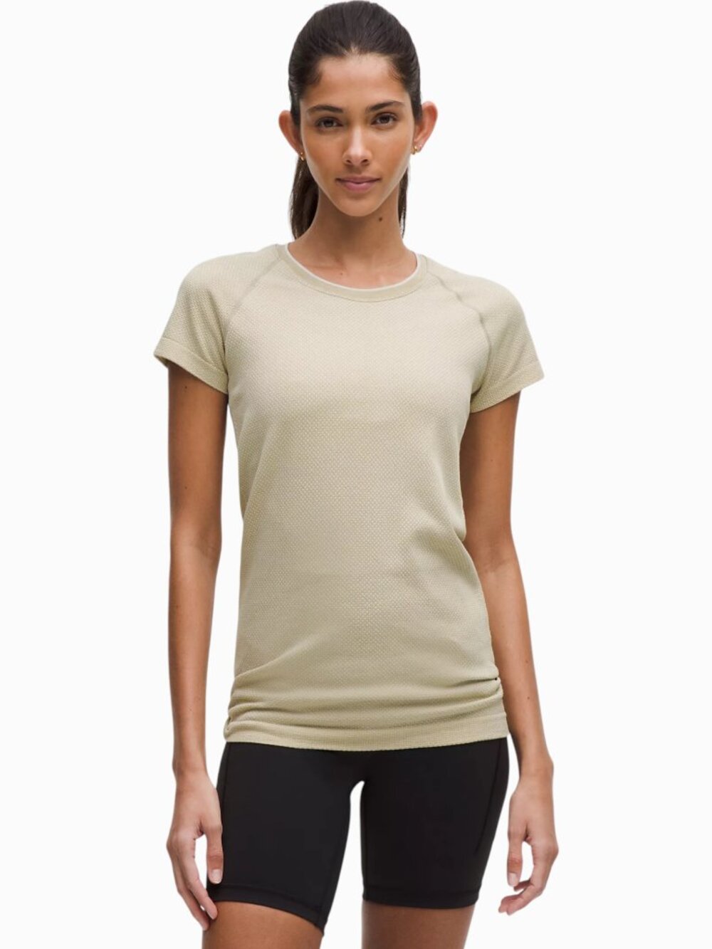 Lululemon Gemweave Butter Cream/Sheer Oak Swiftly Tech Tee 2.0 *Textured Knit